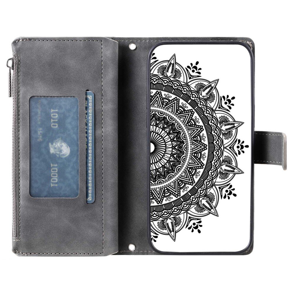 Samsung Galaxy S23 Wallet/Purse Mandala Grey