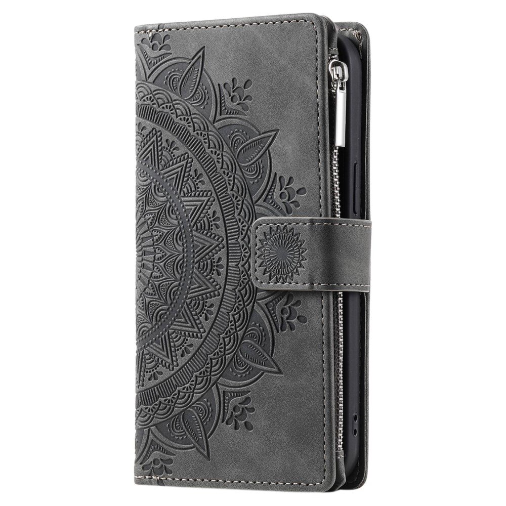 Samsung Galaxy S23 Wallet/Purse Mandala Grey