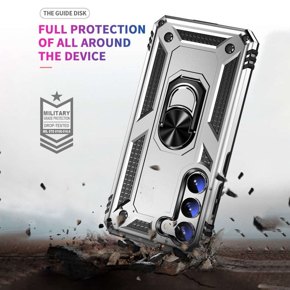 Samsung Galaxy S23 Hybrid Case Tech Ring Silver