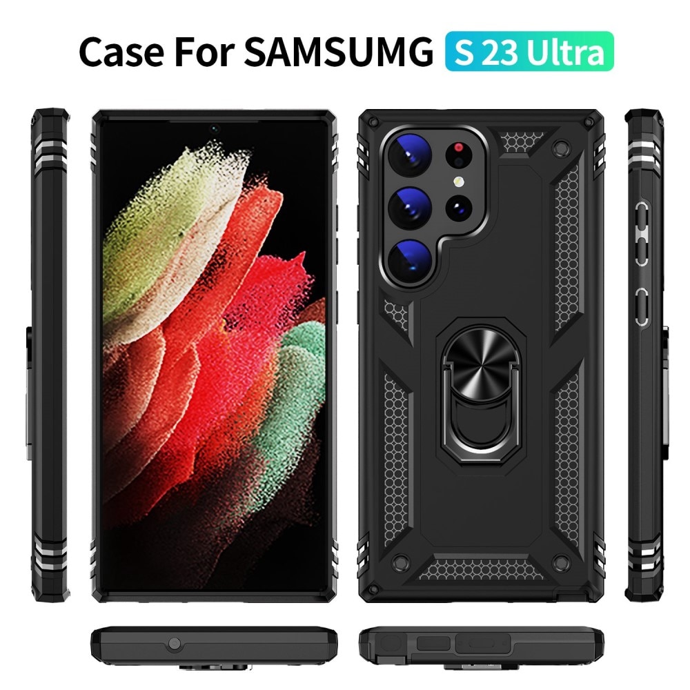 Samsung Galaxy S23 Ultra Hybrid Case Tech Ring Black