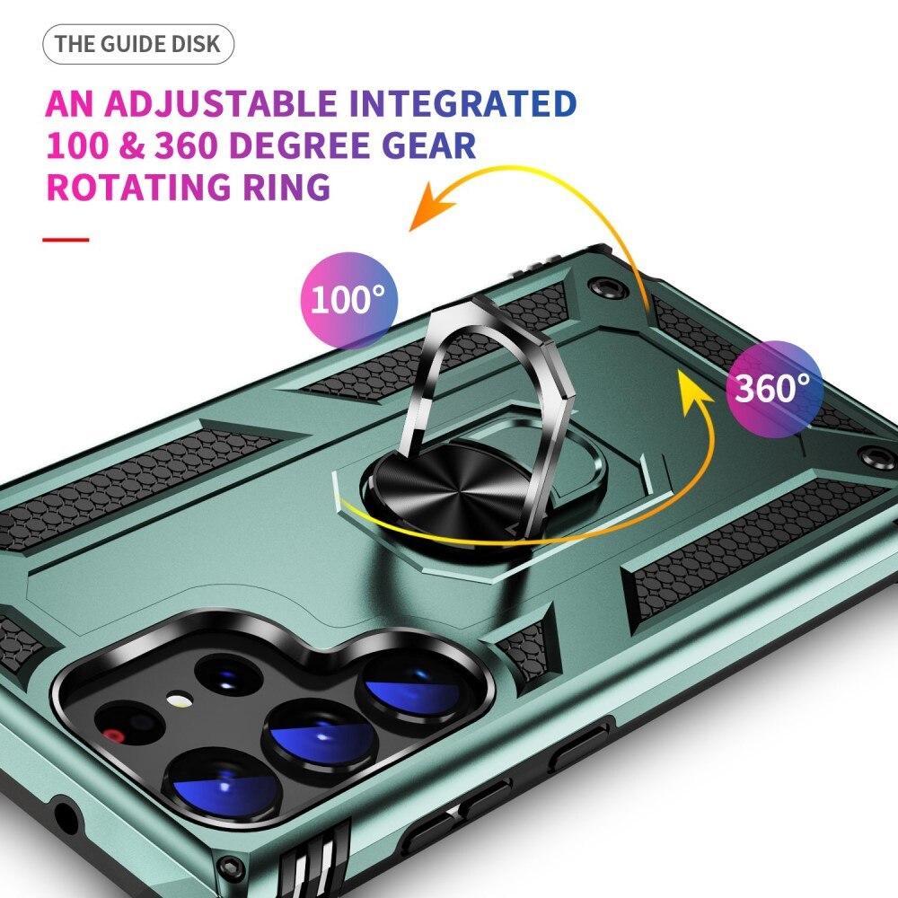 Samsung Galaxy S23 Ultra Hybrid Case Tech Ring Green