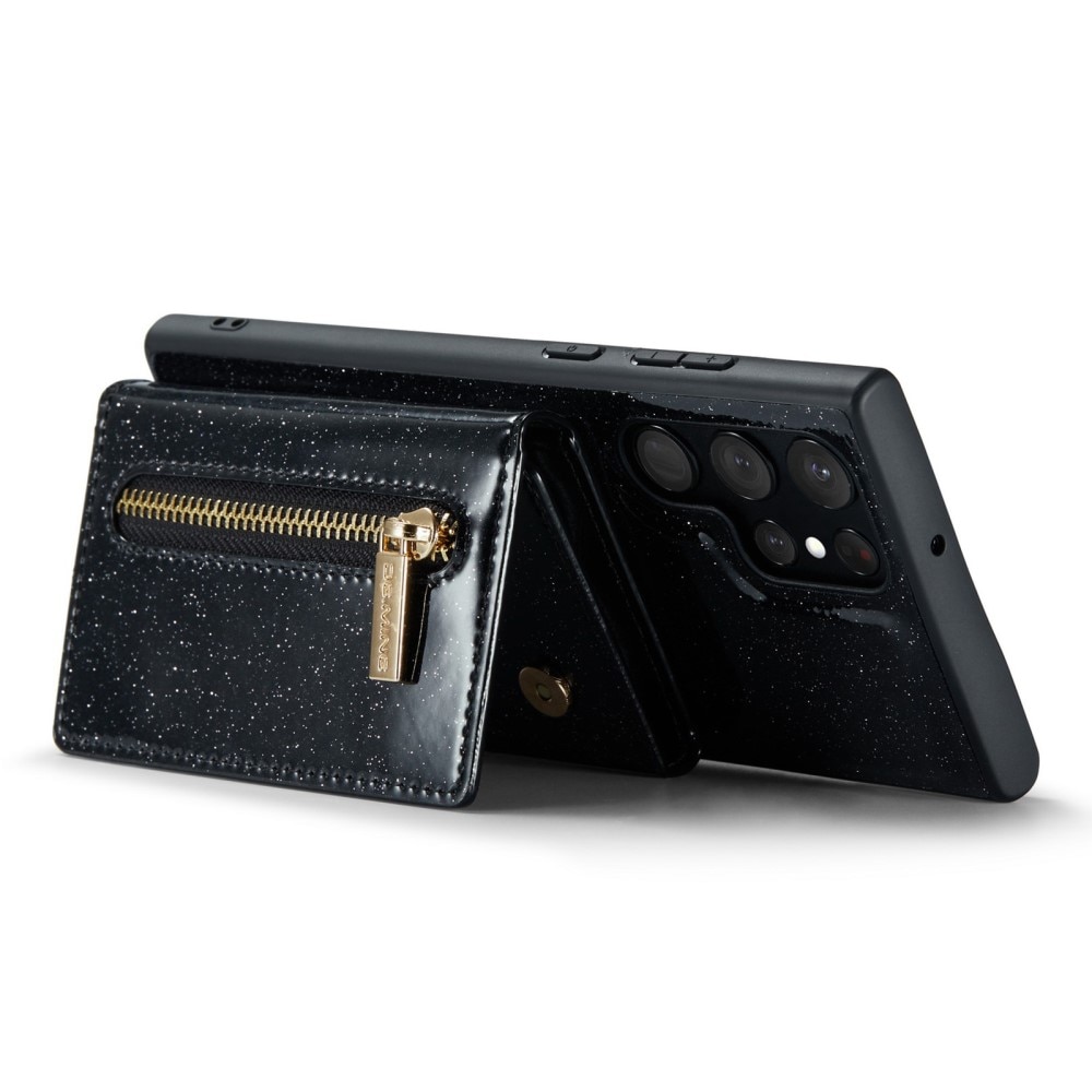 Samsung Galaxy S23 Ultra Magnetic Card Slot Case Glitter Black