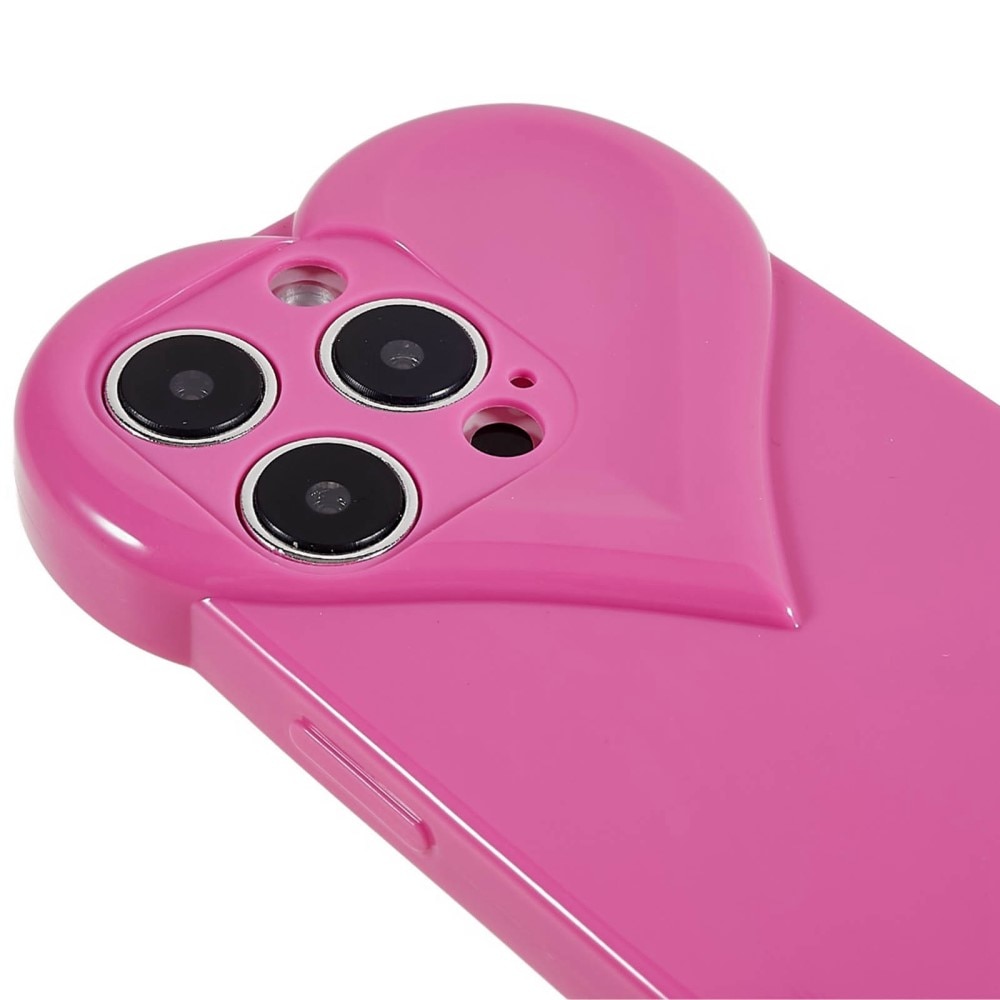 iPhone 14 Pro Heart TPU Case Pink