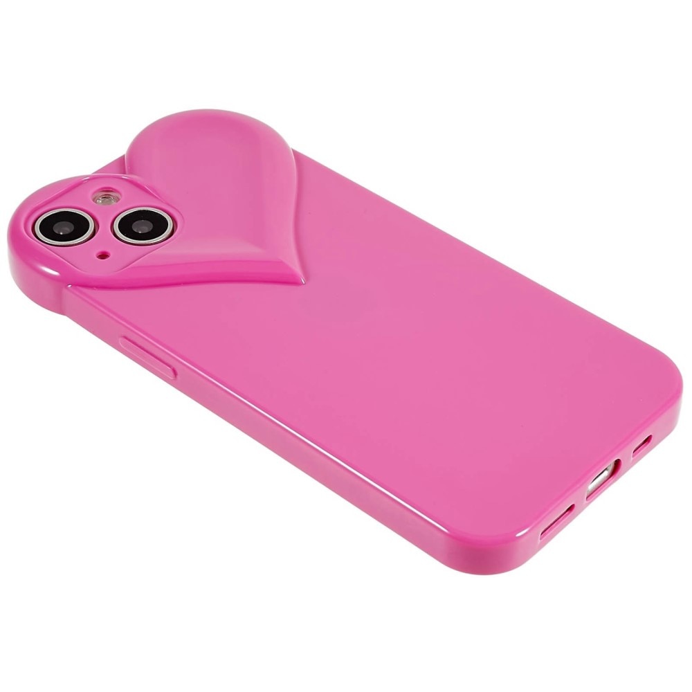 iPhone 14 Heart TPU Case Pink