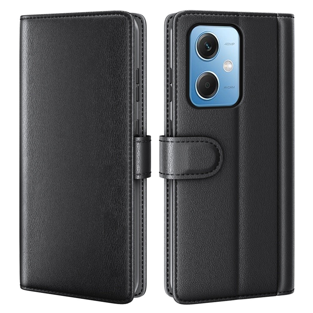 Xiaomi Redmi Note 12 Genuine Leather Wallet Case Black