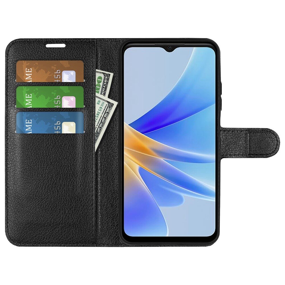 Oppo A17 Wallet Book Cover Black