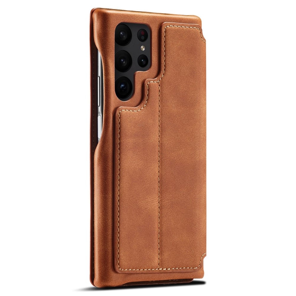 Samsung Galaxy S23 Ultra Slim Wallet Case cognac