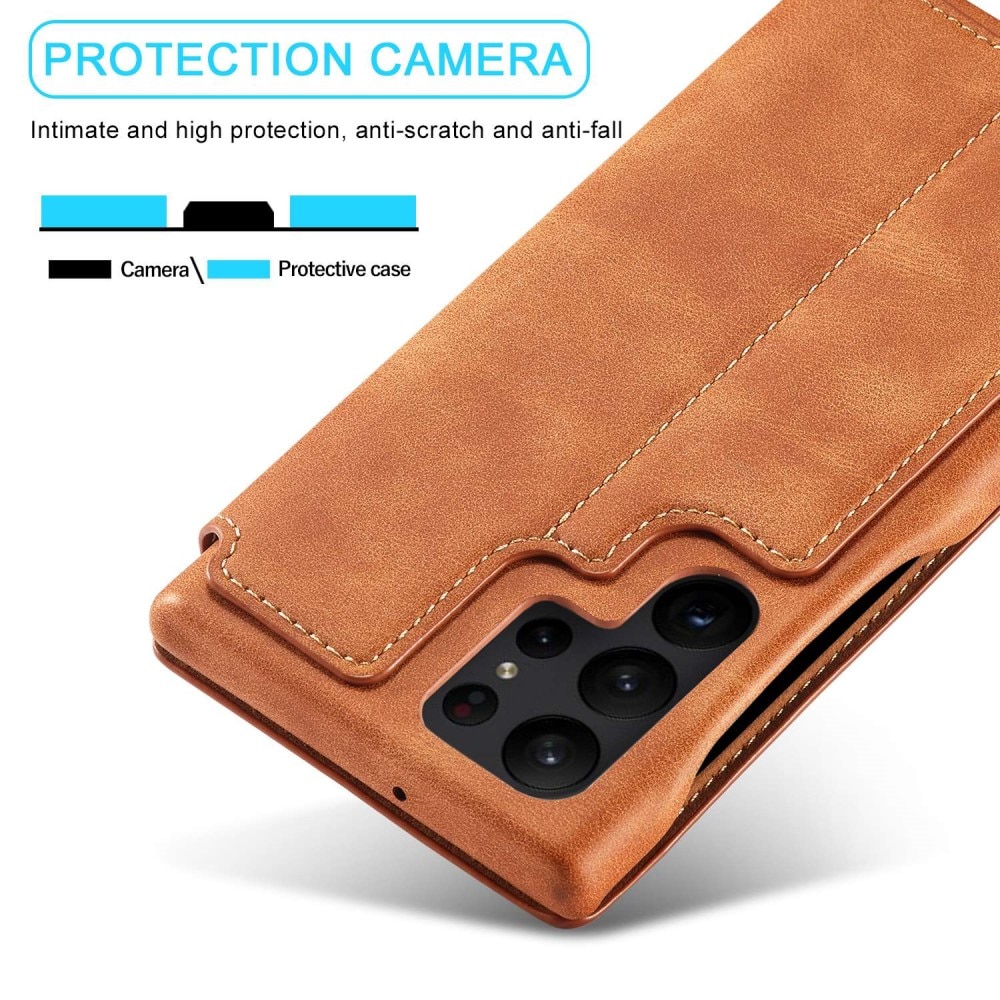 Samsung Galaxy S23 Ultra Slim Wallet Case cognac