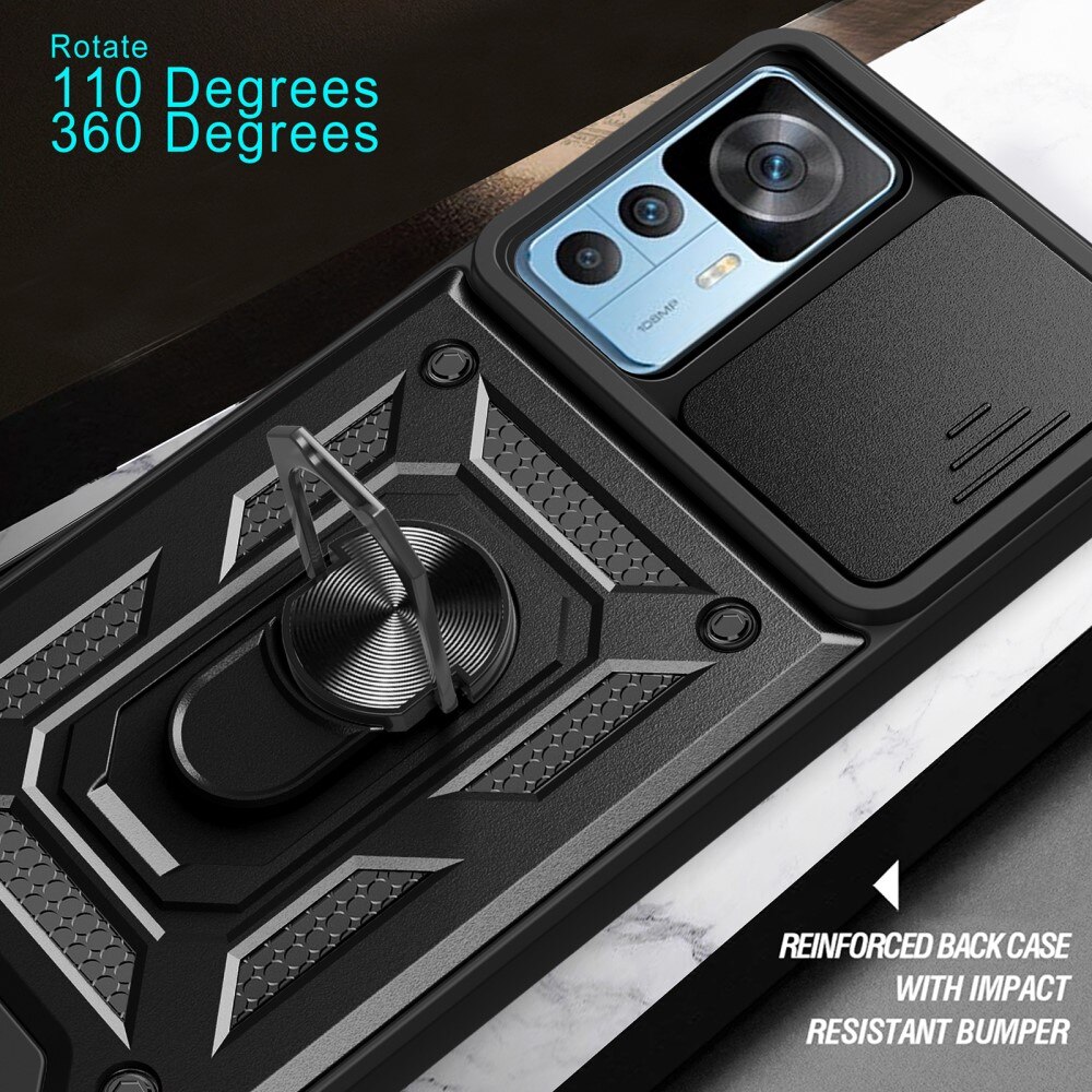 Xiaomi 12T Pro Hybrid Case Tech Ring w. Camera Protector Black