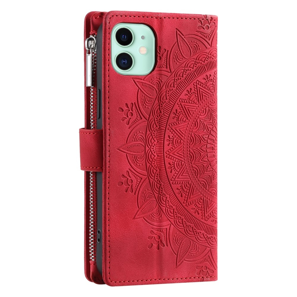 iPhone 12 Mini Wallet/Purse Mandala Red