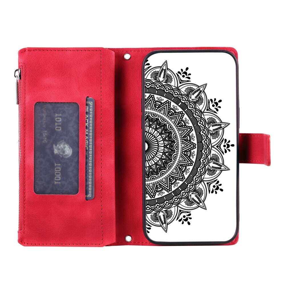 iPhone 12 Mini Wallet/Purse Mandala Red