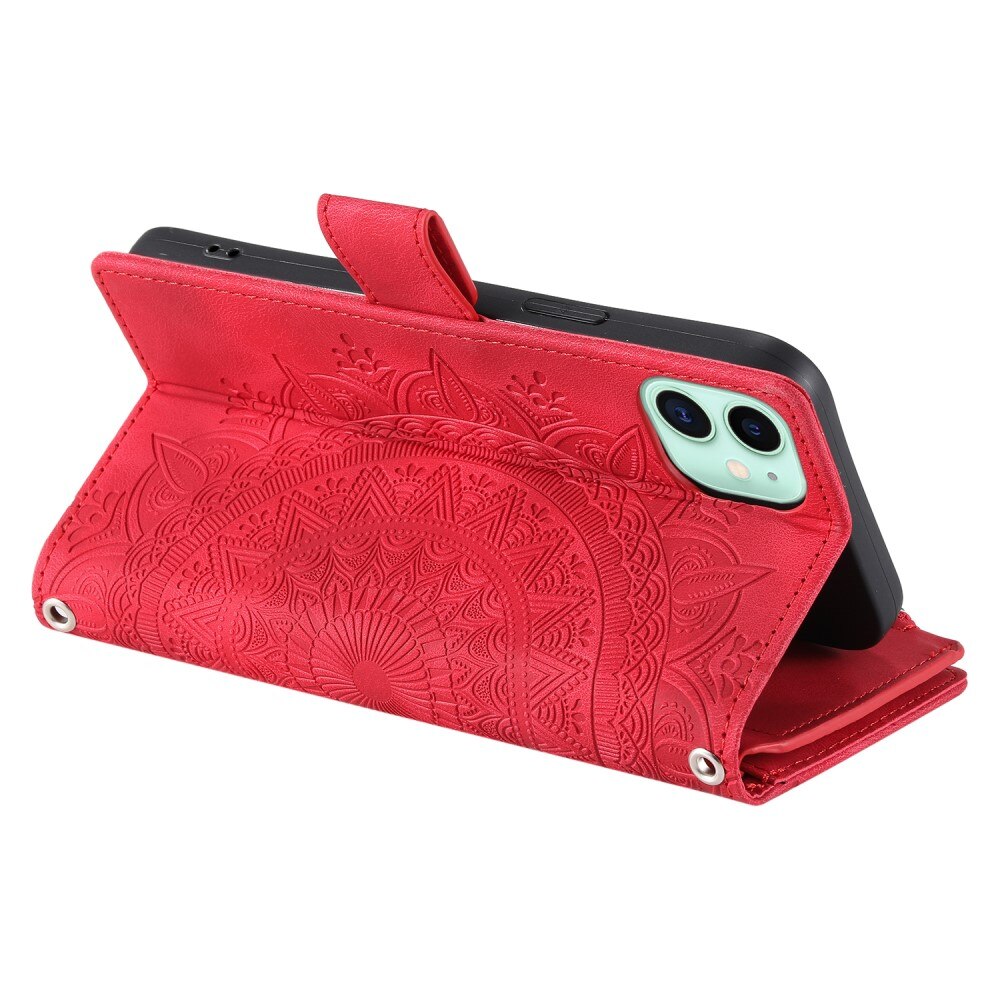 iPhone 12 Mini Wallet/Purse Mandala Red