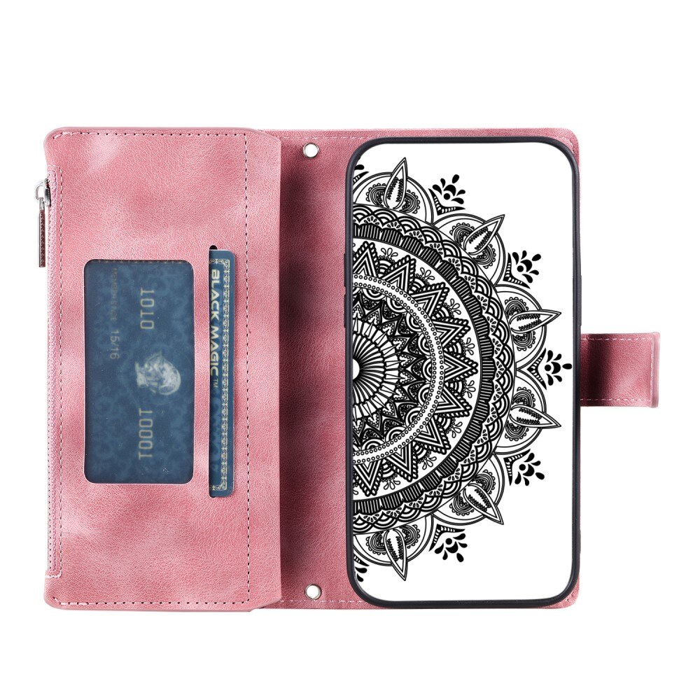 iPhone 13 Mini Wallet/Purse Mandala Pink