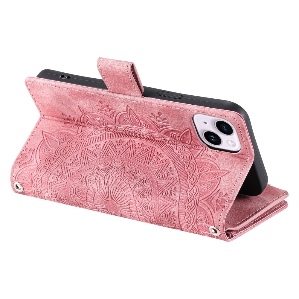 iPhone 13 Mini Wallet/Purse Mandala Pink