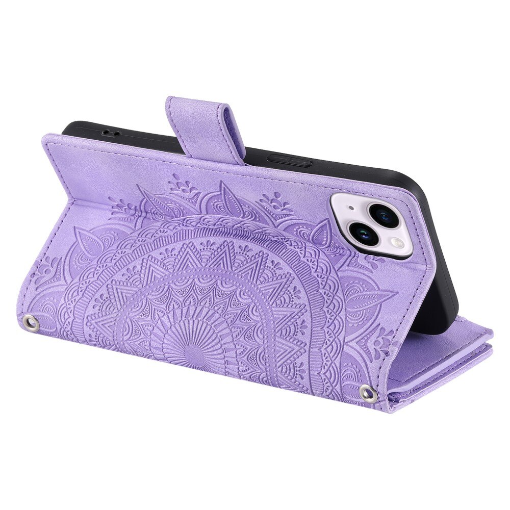 iPhone 13 Mini Wallet/Purse Mandala Purple