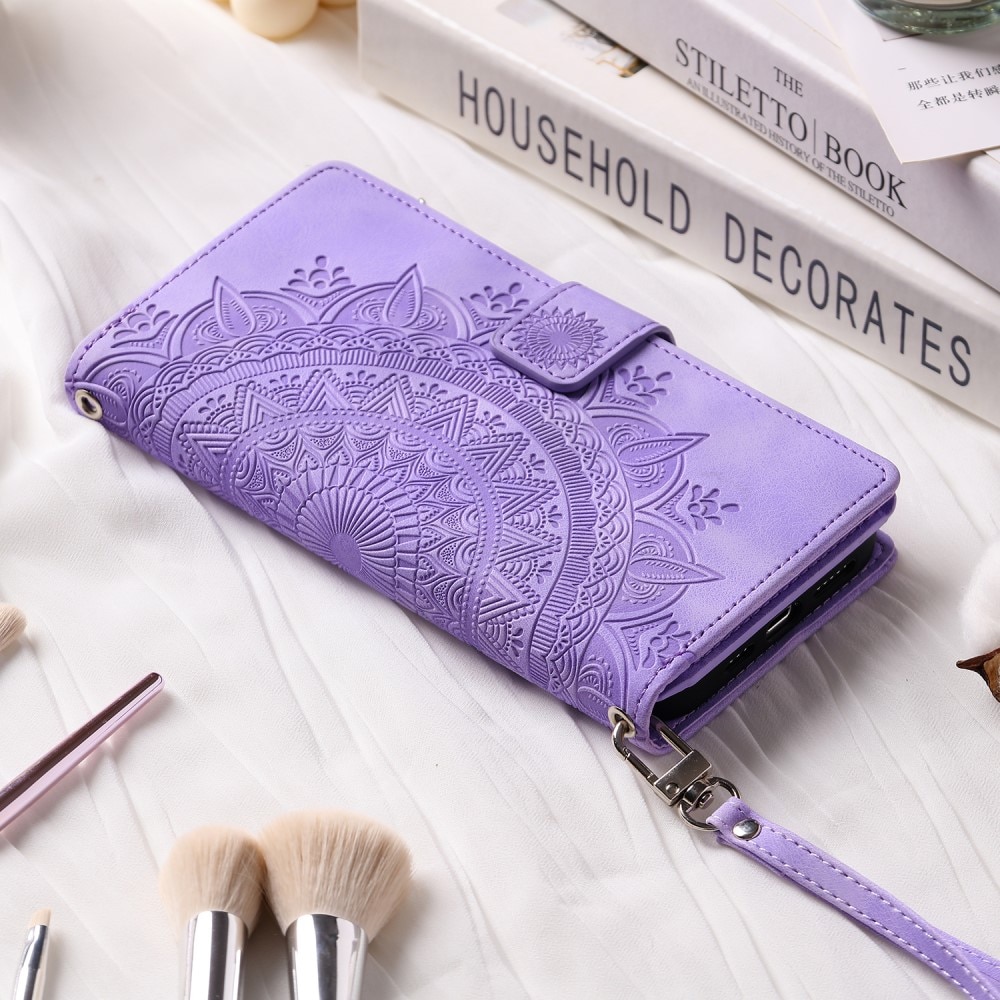 iPhone 13 Mini Wallet/Purse Mandala Purple
