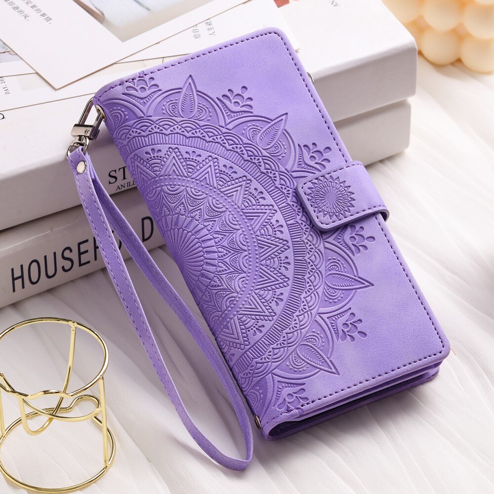 iPhone 13 Mini Wallet/Purse Mandala Purple