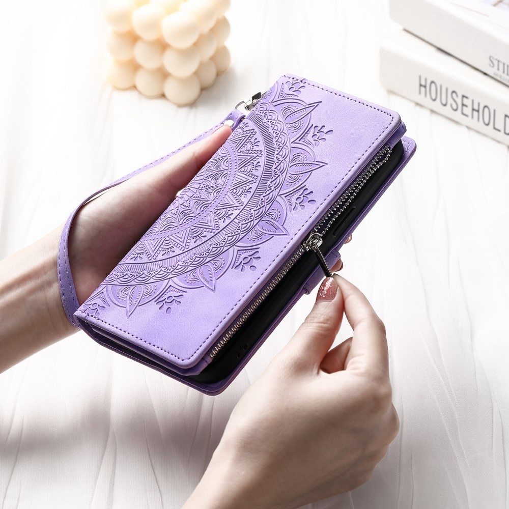 iPhone 13 Mini Wallet/Purse Mandala Purple