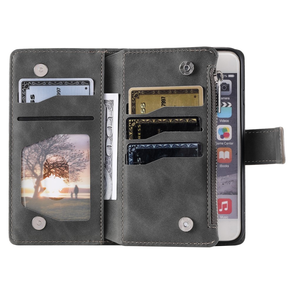 iPhone 13 Mini Wallet/Purse Mandala Grey
