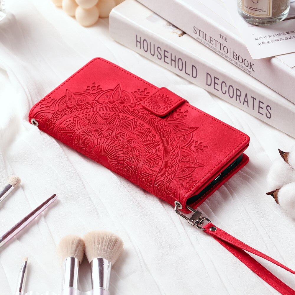 iPhone 13 Mini Wallet/Purse Mandala Red