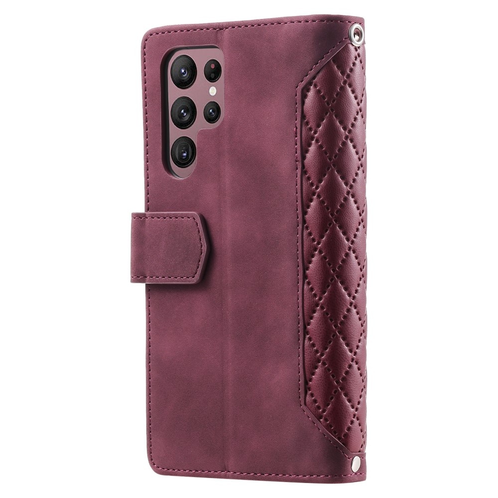 Samsung Galaxy S23 Ultra Wallet/Purse Quilted Red