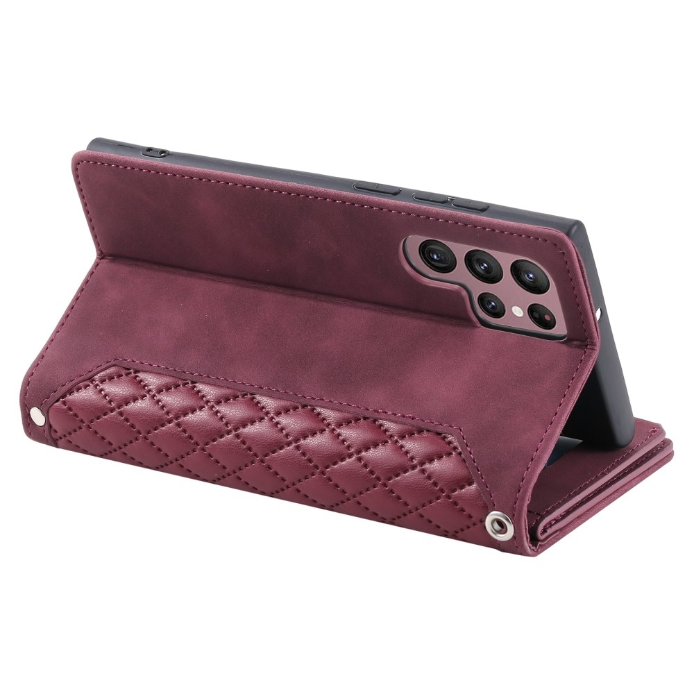 Samsung Galaxy S23 Ultra Wallet/Purse Quilted Red