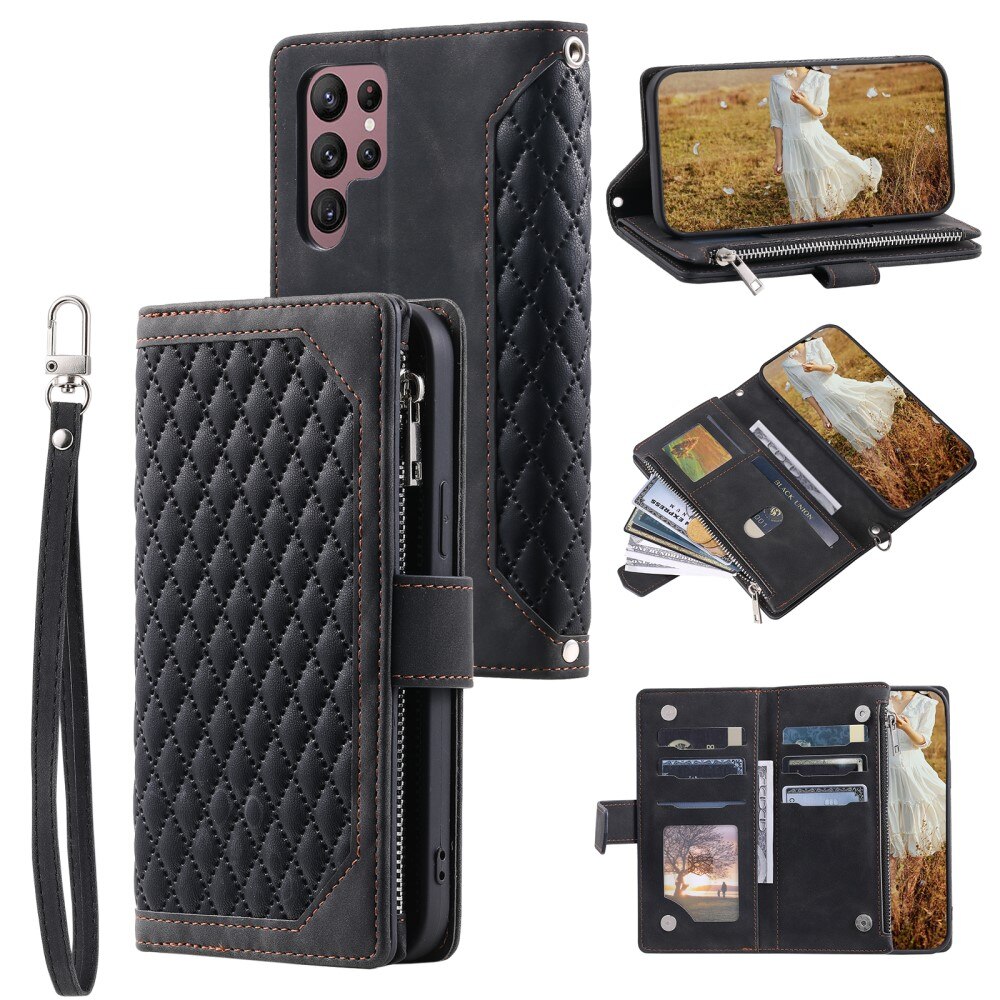 Samsung Galaxy S23 Ultra Wallet/Purse Quilted Black