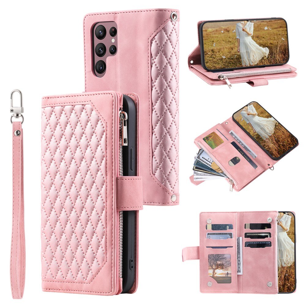 Samsung Galaxy S23 Ultra Wallet/Purse Quilted Pink