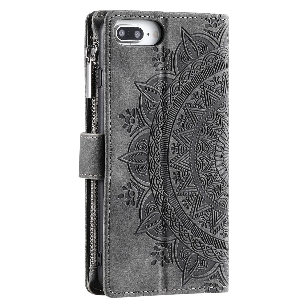 iPhone 7 Plus/8 Plus Wallet/Purse Mandala Grey