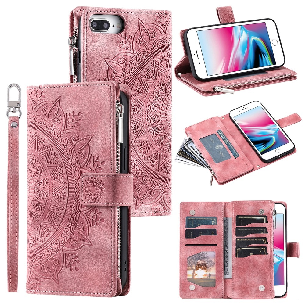 iPhone 7 Plus/8 Plus Wallet/Purse Mandala Pink