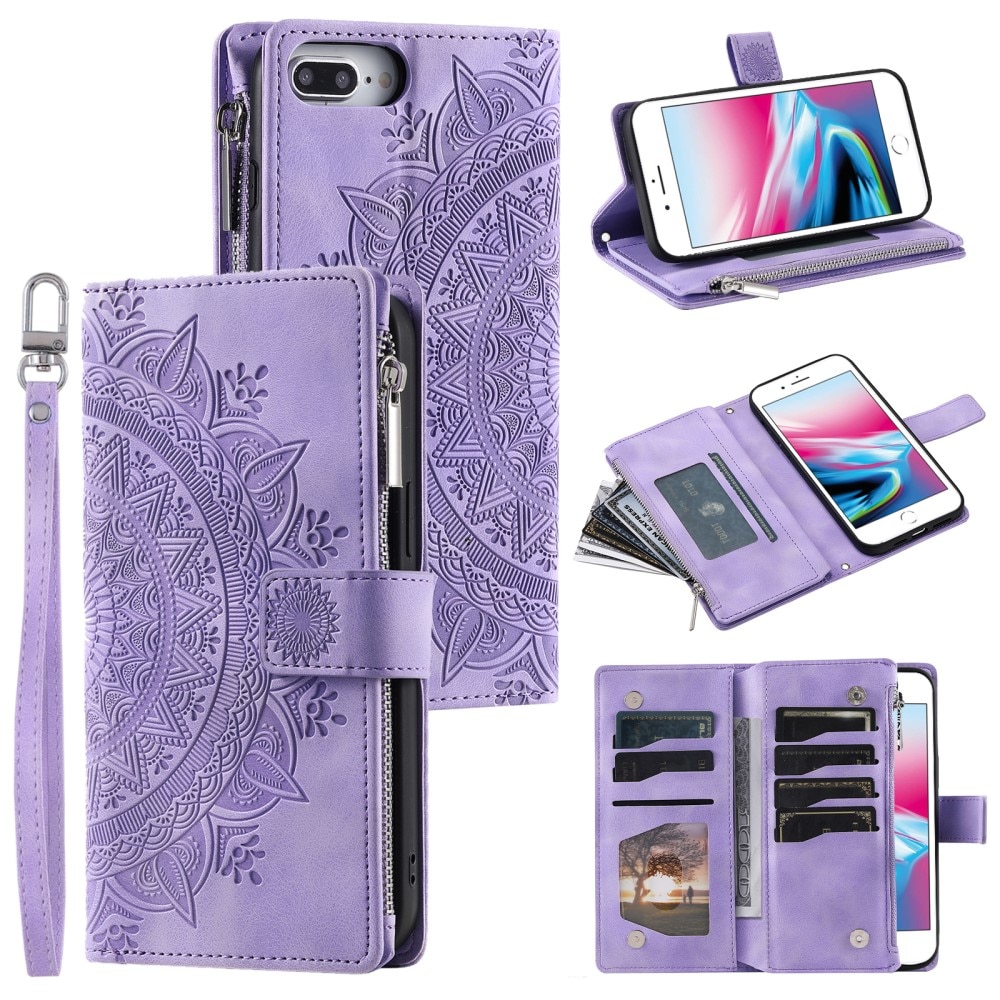 iPhone 7 Plus/8 Plus Wallet/Purse Mandala Purple