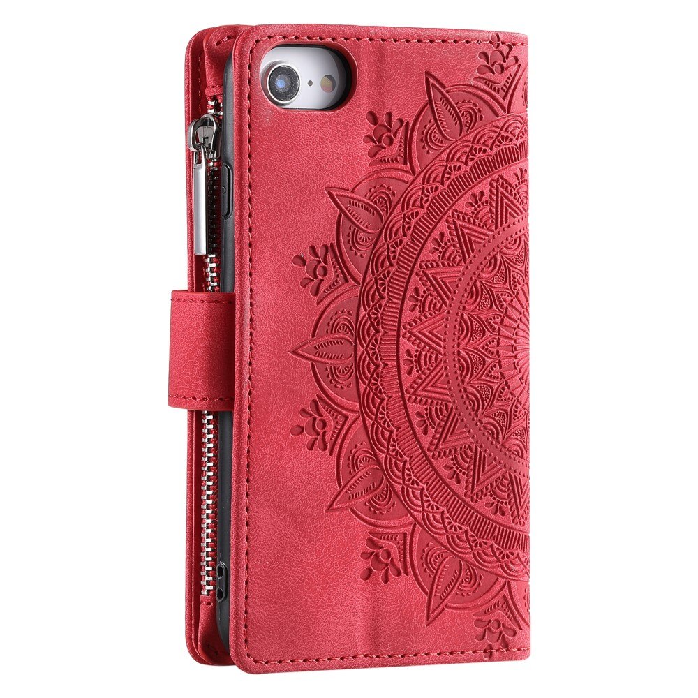 iPhone 7 Wallet/Purse Mandala Red