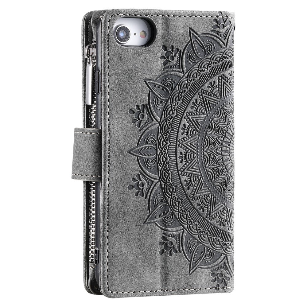 iPhone SE (2020) Wallet/Purse Mandala Grey