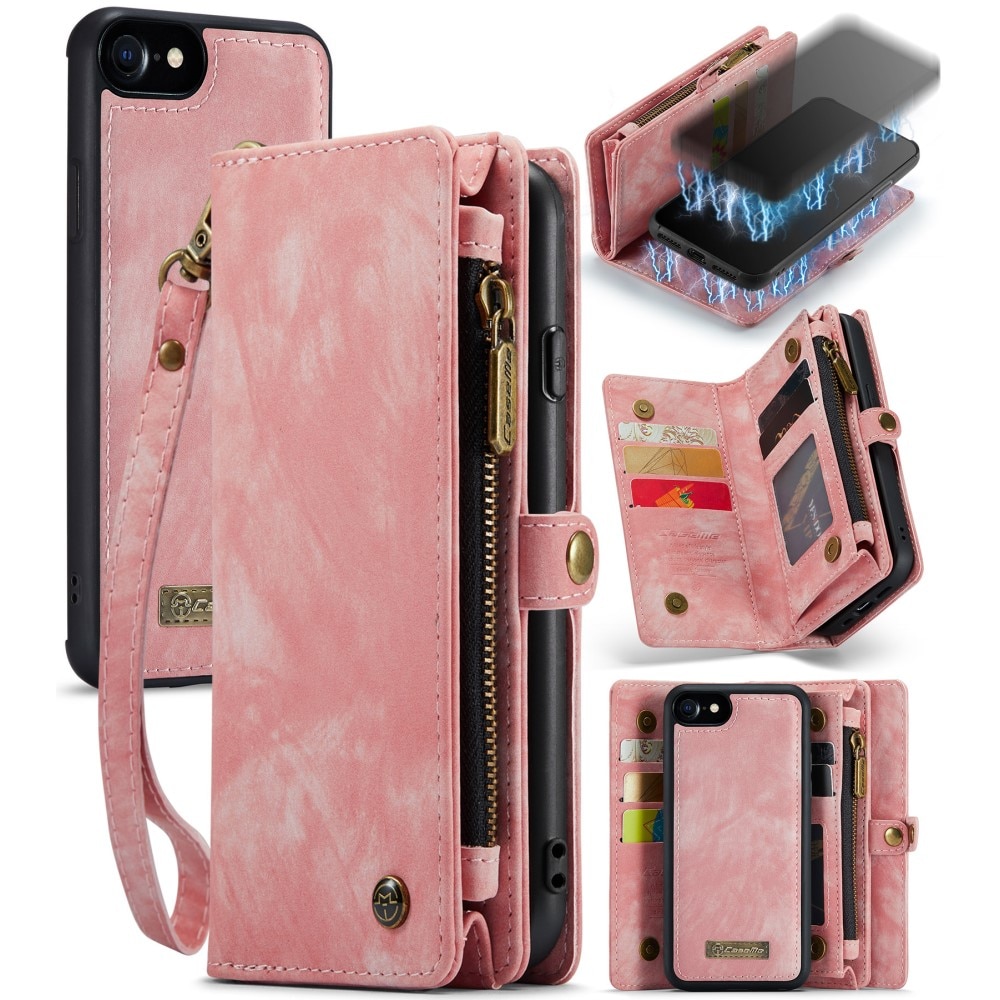 iPhone 7/8/SE Multi-slot Wallet Case Pink