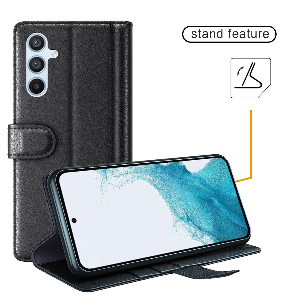 Samsung Galaxy A54 Genuine Leather Wallet Case Black