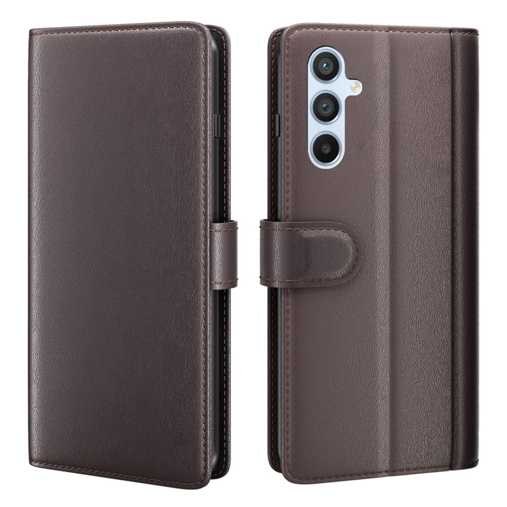 Samsung Galaxy A54 Genuine Leather Wallet Case Brown