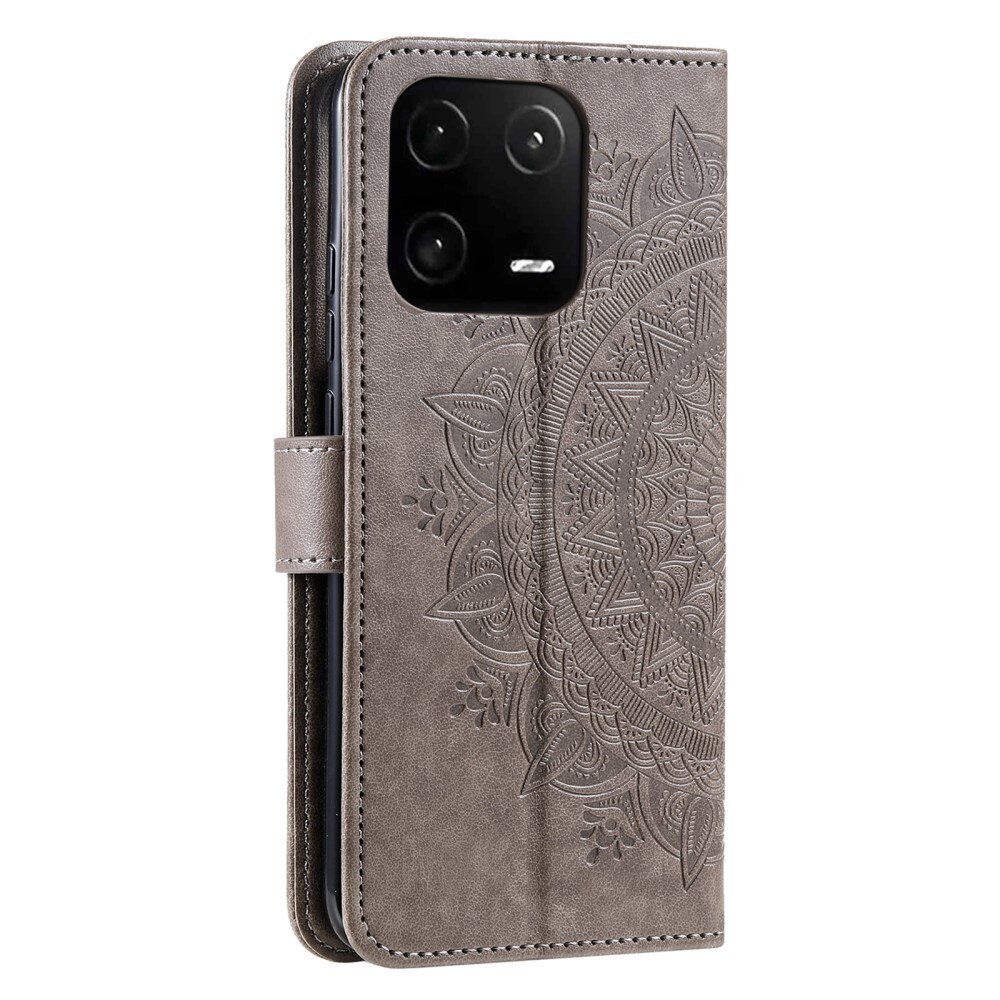 Xiaomi 13 Pro Leather Cover Mandala Grey