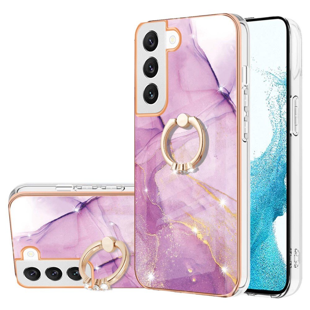 Samsung Galaxy S23 Finger Ring Kickstand Case Pink Marble