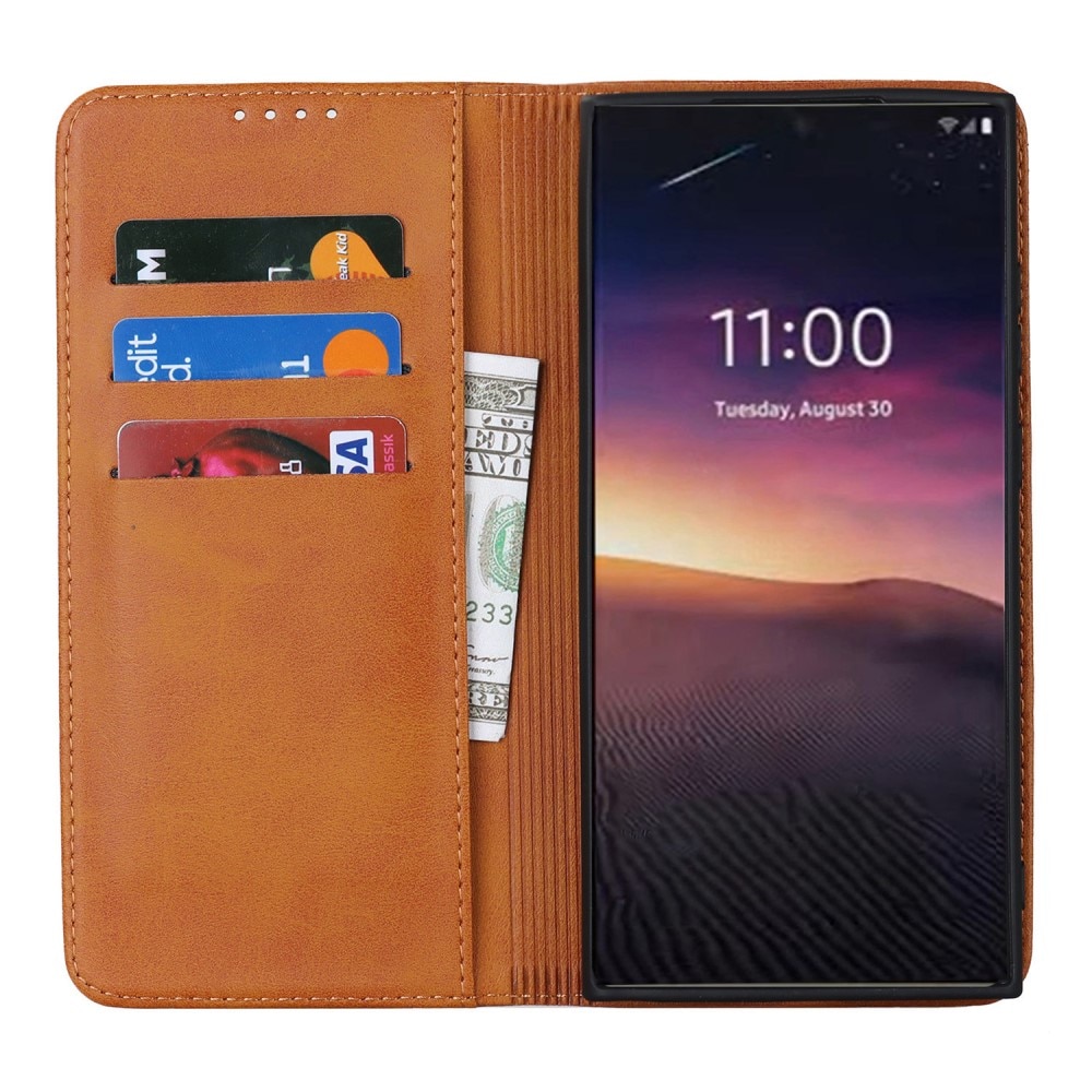 Samsung Galaxy S23 Ultra Slim Wallet Case Cognac