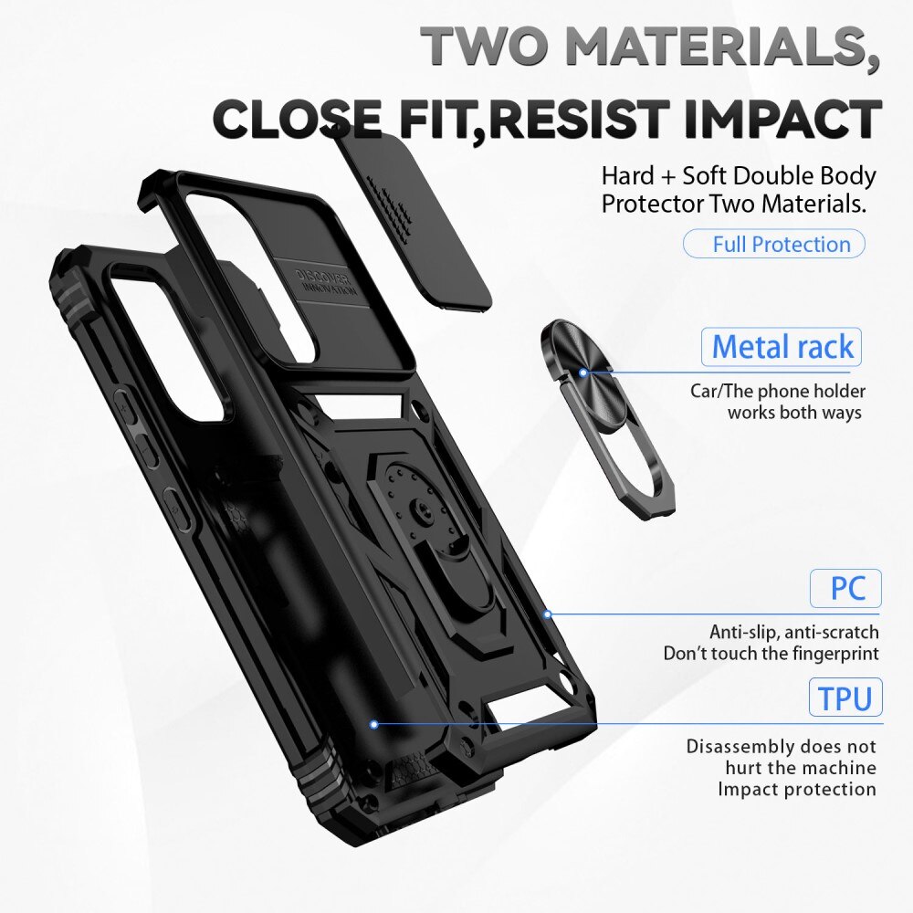 Samsung Galaxy A54 Hybrid Case Tech Ring w. Camera Protector Black