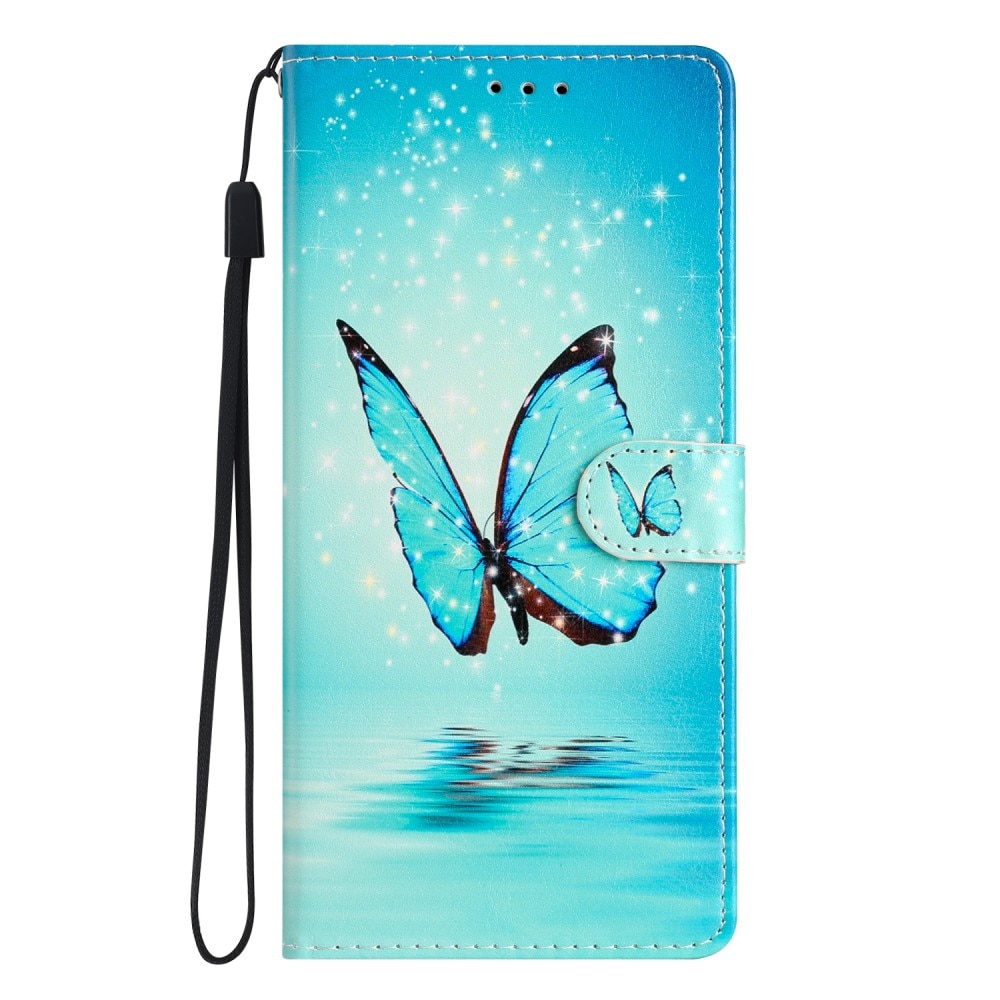 Samsung Galaxy A54 Wallet Book Cover Blue Butterflies