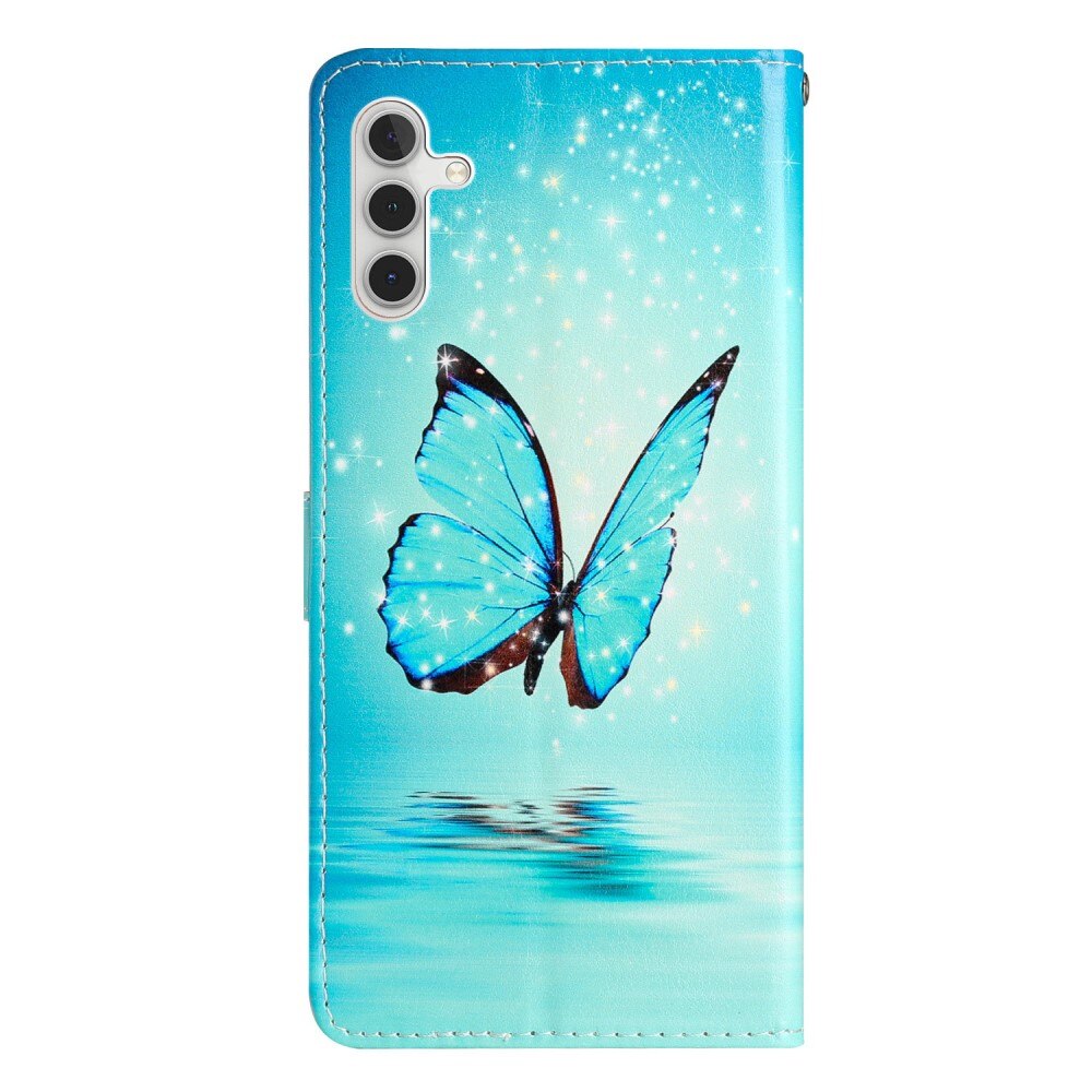 Samsung Galaxy A54 Wallet Book Cover Blue Butterflies