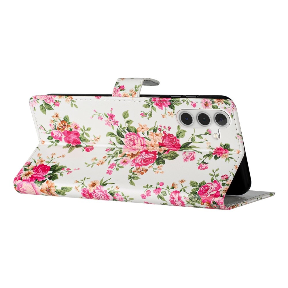 Samsung Galaxy A54 Wallet Book Cover Pink Flowers