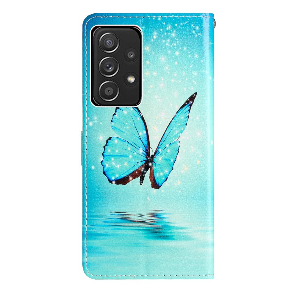 Samsung Galaxy A53 Wallet Book Cover Blue Butterflies