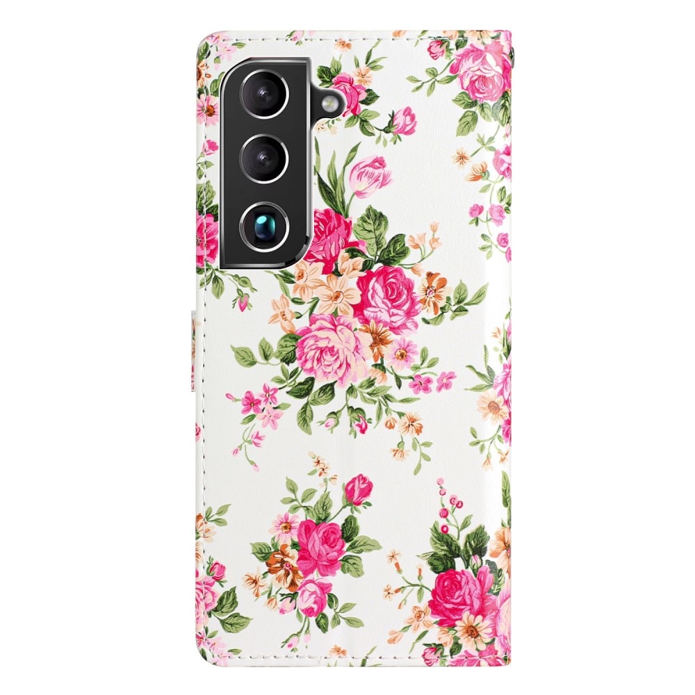 Samsung Galaxy S22 Wallet Book Cover Pink Flowers