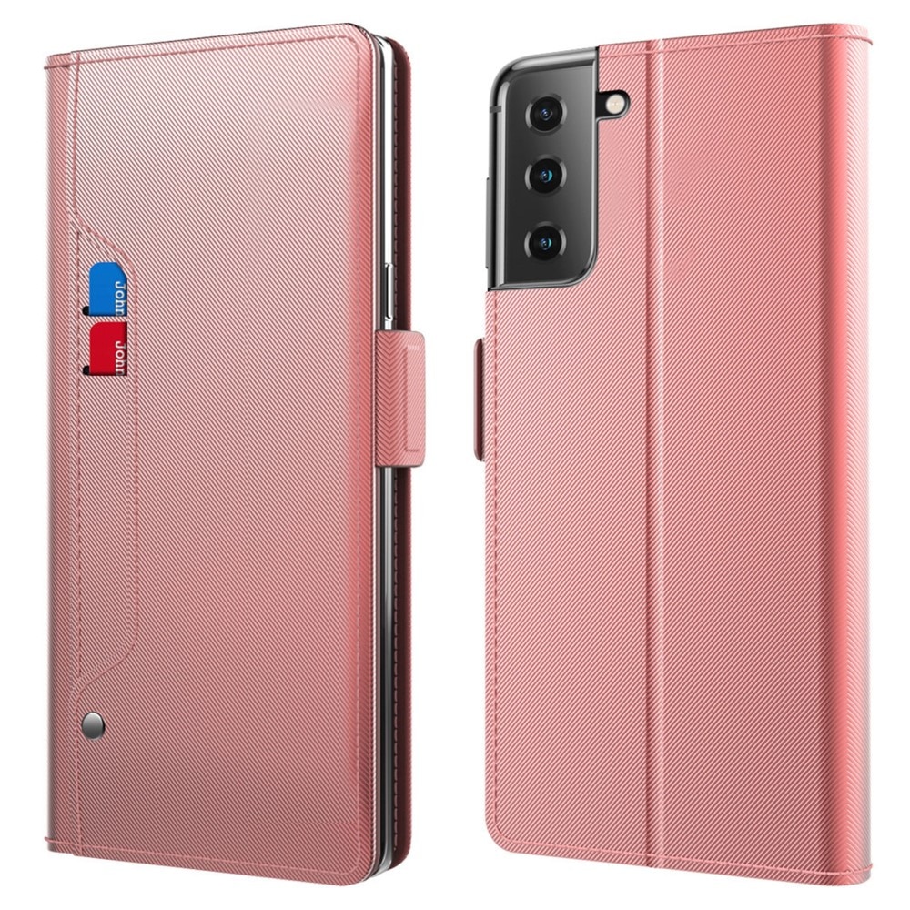 Samsung Galaxy S23 Plus Wallet Case Mirror Pink Gold