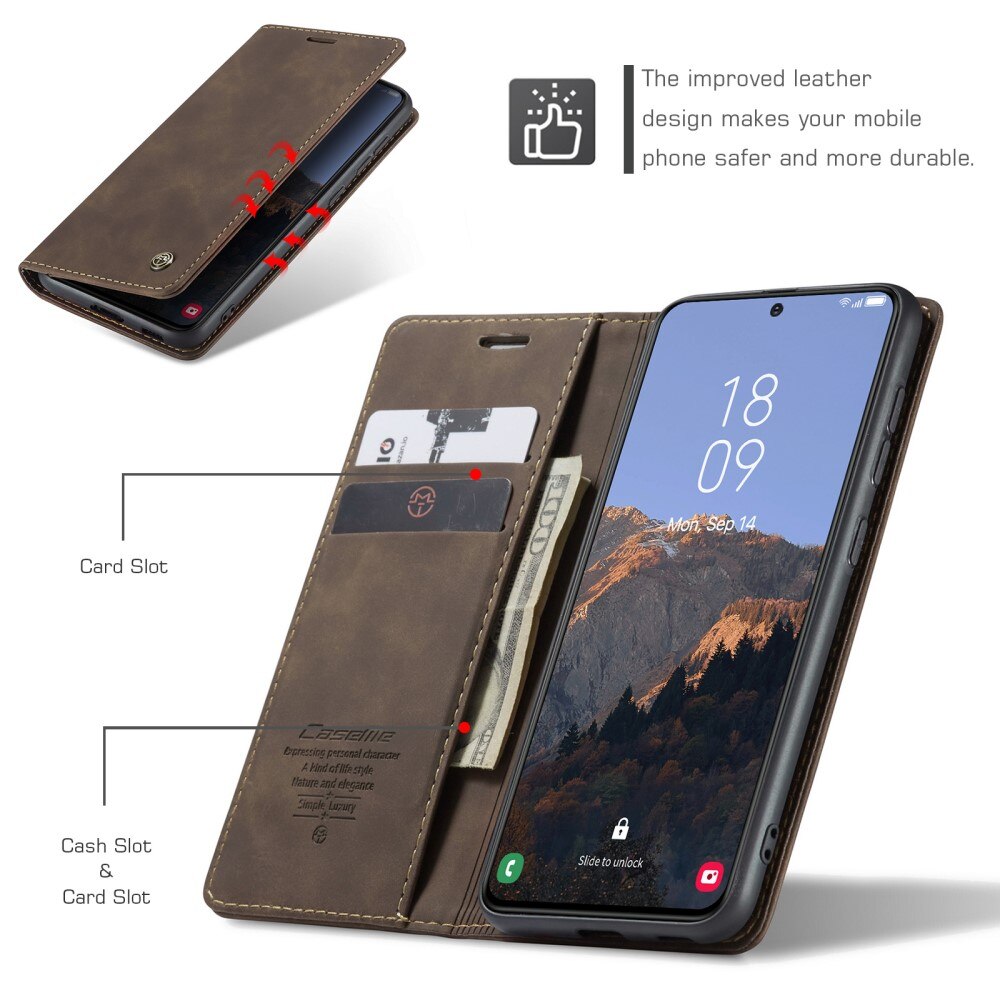 Samsung Galaxy S23 Slim Wallet Case Brown