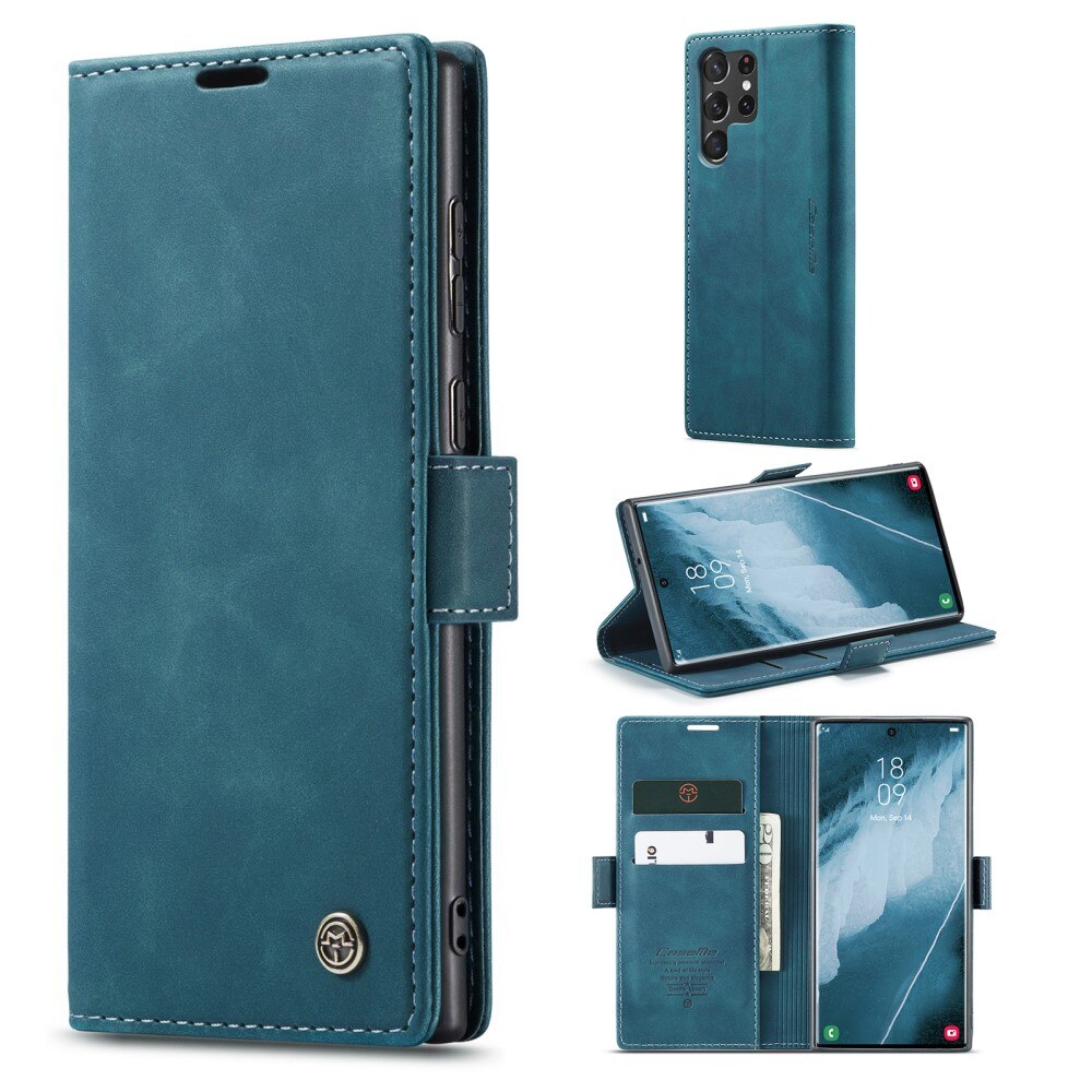 Samsung Galaxy S23 Ultra Slim Wallet Case Blue