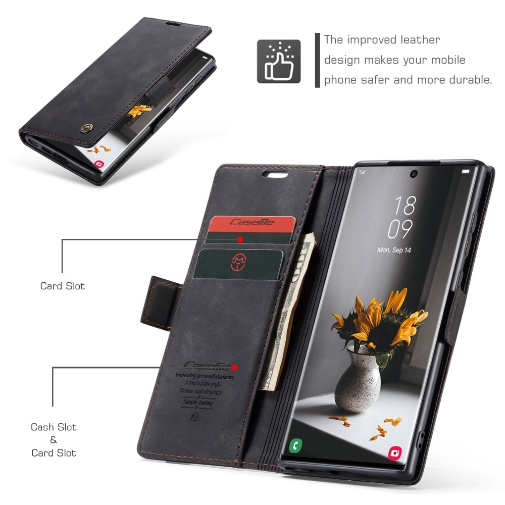 Samsung Galaxy S23 Ultra Slim Wallet Case Black