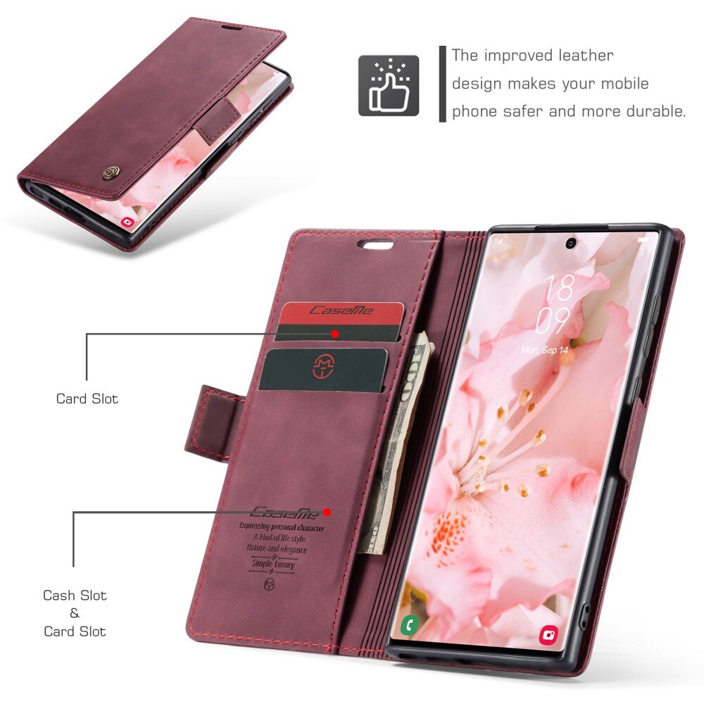 Samsung Galaxy S23 Ultra Slim Wallet Case Red